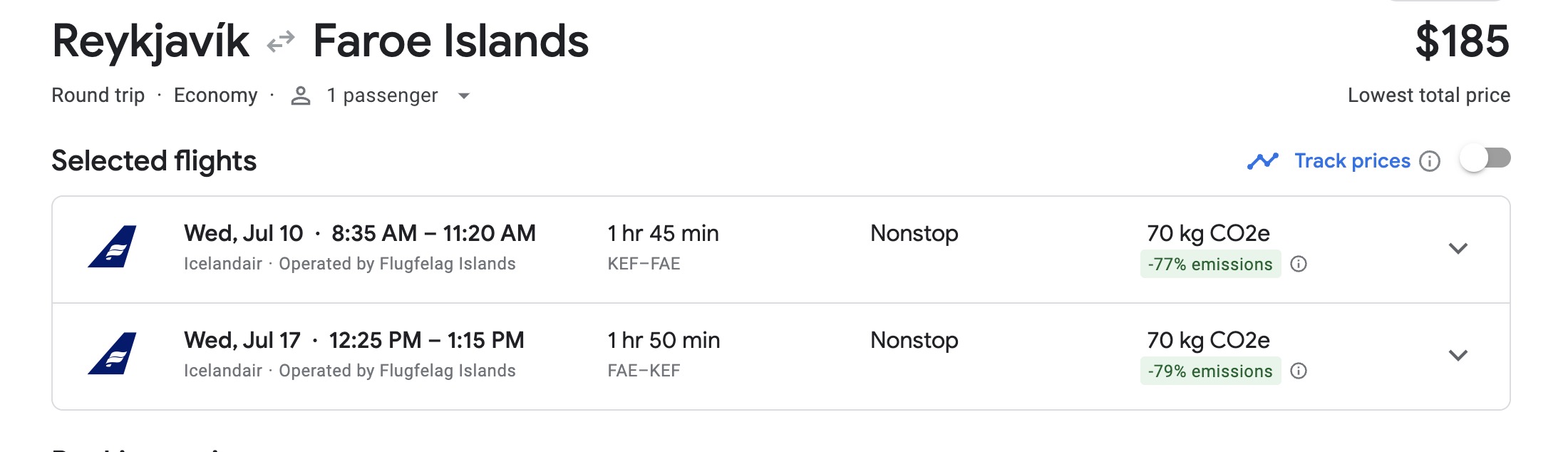 KEF to Faroe Islands